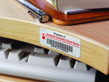 School Foil Barcode Asset Tag